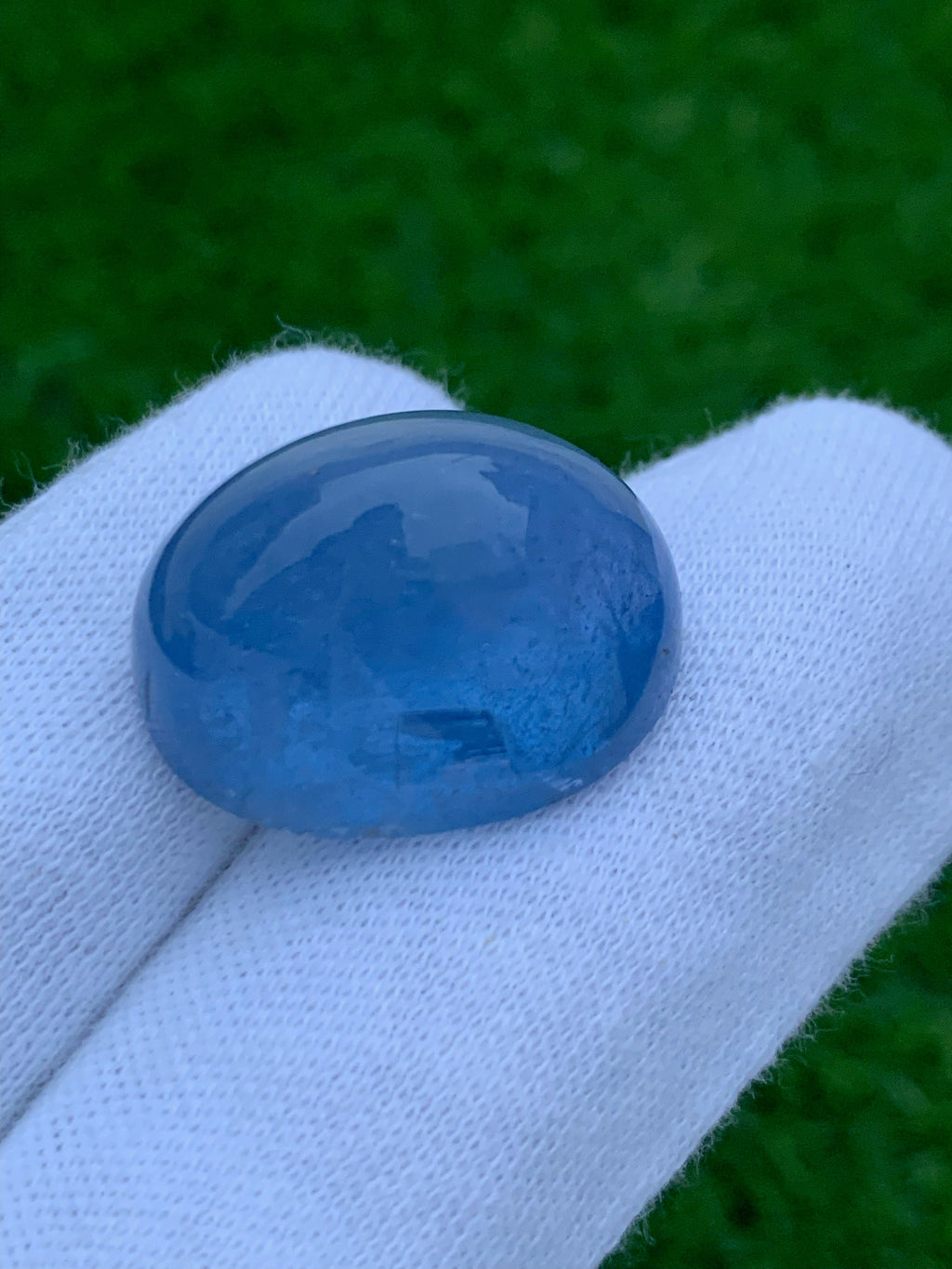 Santa Maria Aquamarine Cabochon: Oval Blue Gemstone, 59.40 CT