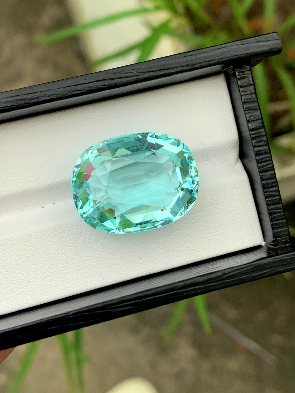 Natural Aquamarine Gemstone: 36.65 Carat Cushion Cut, Brazil