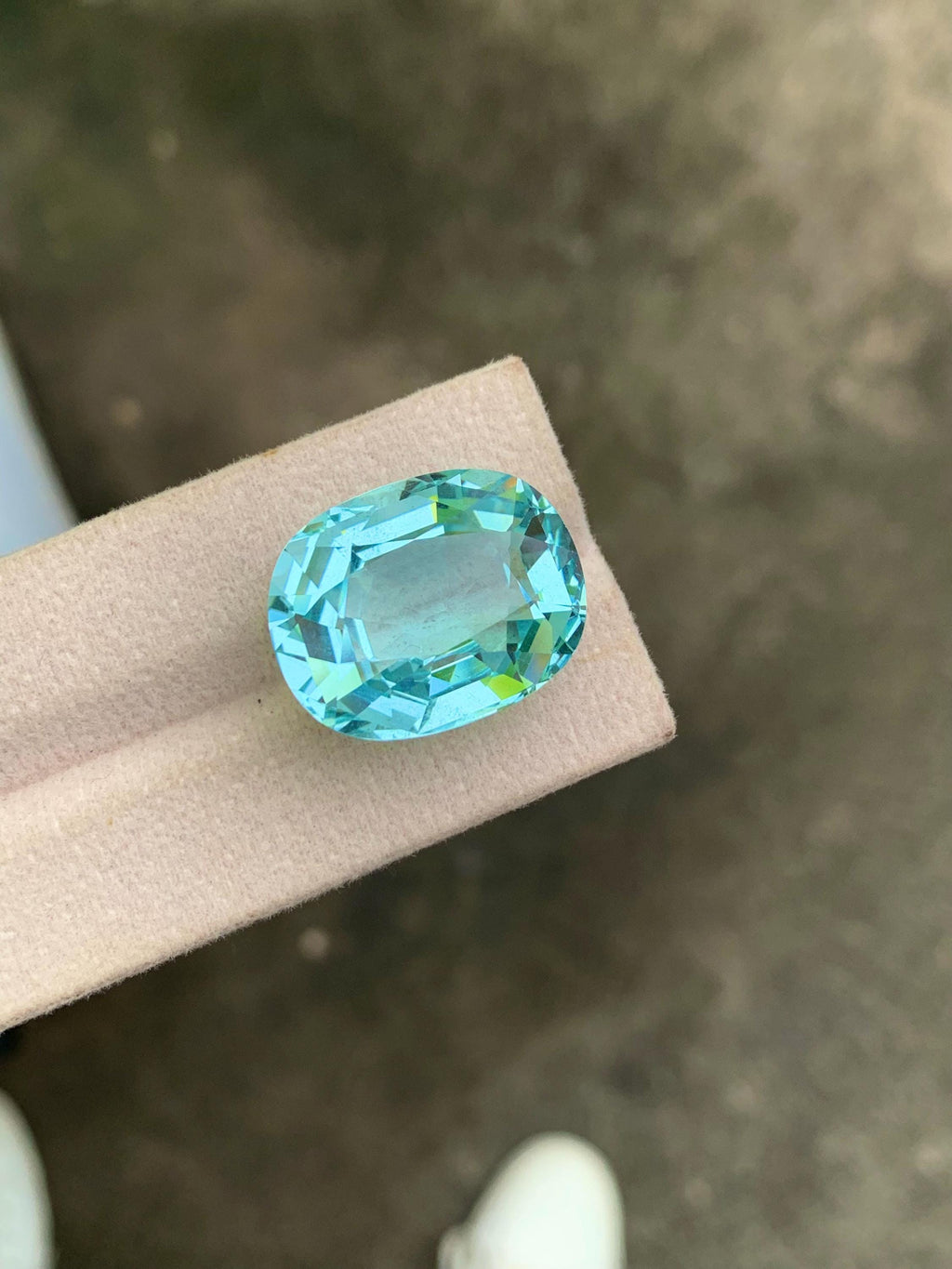 31.69 Carat Aquamarine Gemstone: Cushion Cut, Blue Beryl From Brazil