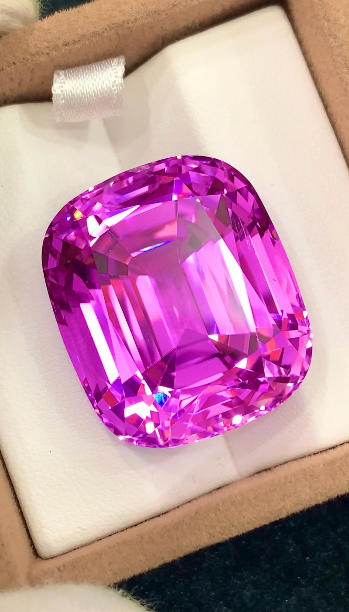 Vivid Pink Kunzite Gemstone 113.60 Carat Cushion Cut From Afghanistan