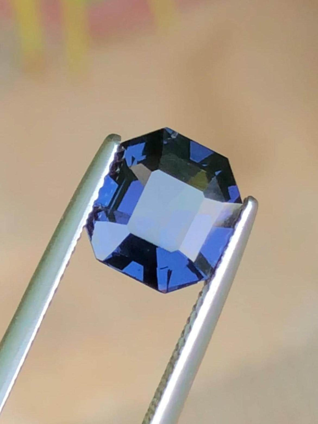 Midnight Steel Blue Spinel 2.90ct Asscher Cut Madagascar