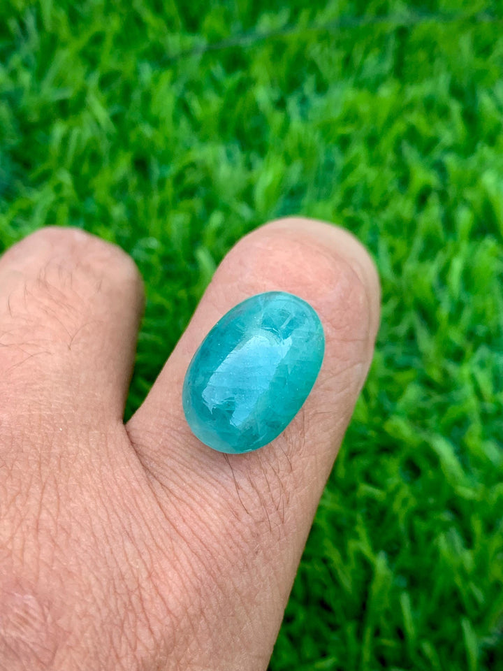 Grandidierite Gemstone Cabochon: Rare Bluish-Green Jewelry Stone, 11.60 CT