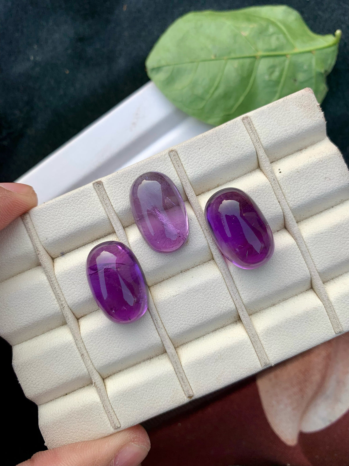 Deep Purple Amethyst Sugarloaf Cabochon Lot - 49.15 Carat
