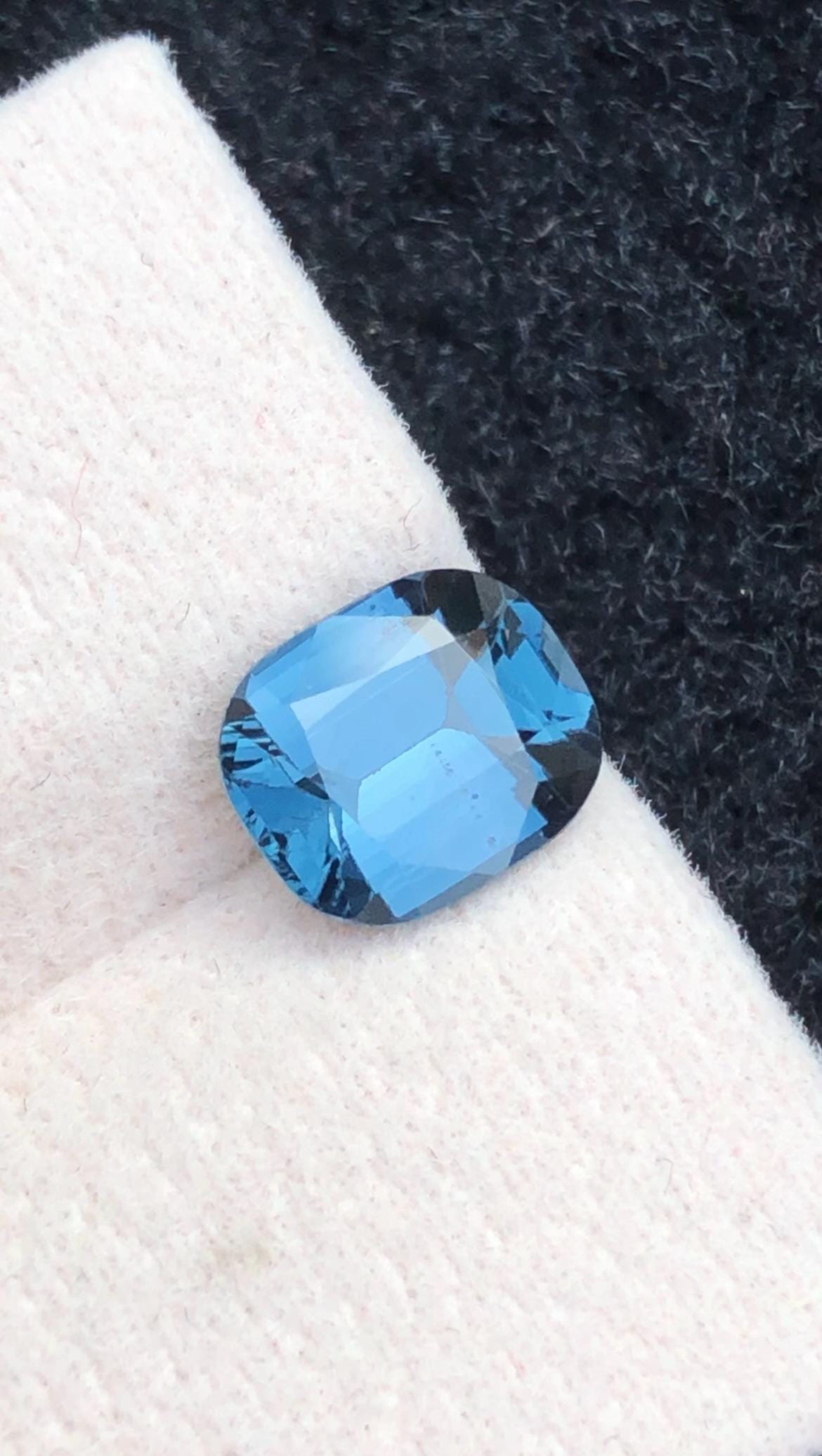 Cobalt Spinel 1.55 ct Cushion Cut Blue Gemstone From  Tanzanian With Certificate