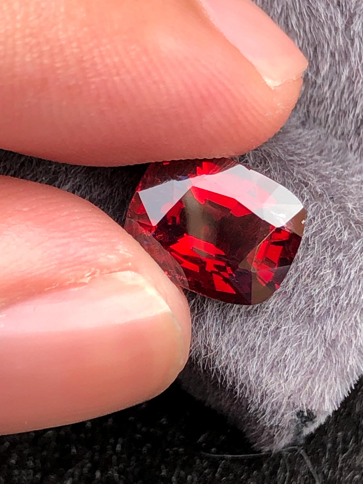 Vivid Red Spinel 3.17 ct  Radiant Cushion Cut - Burma Gemstone Loose Stone
