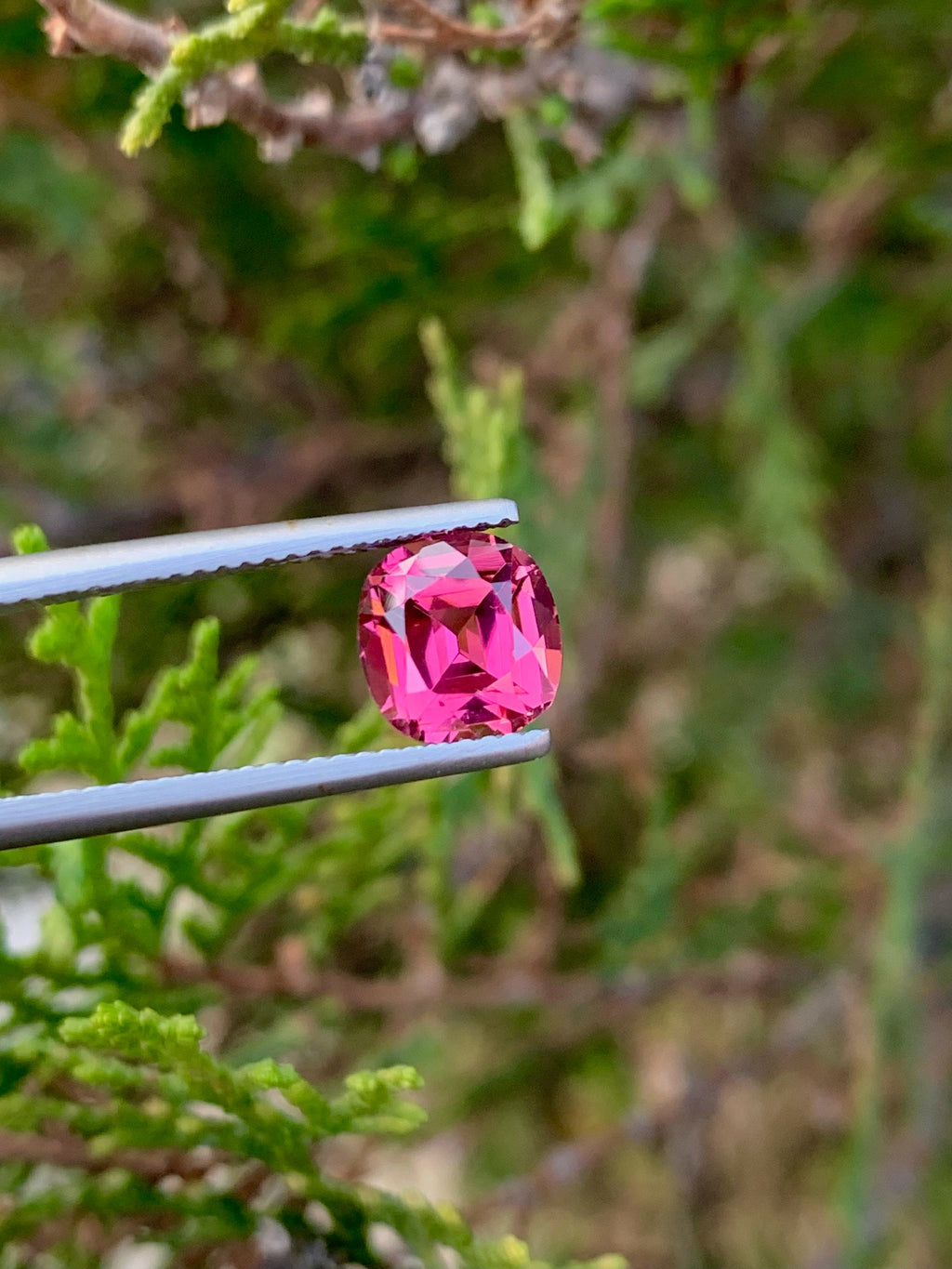 Pink Tourmaline Gemstone: 2.80 CT Faceted Cushion Cut, October Birthstone
