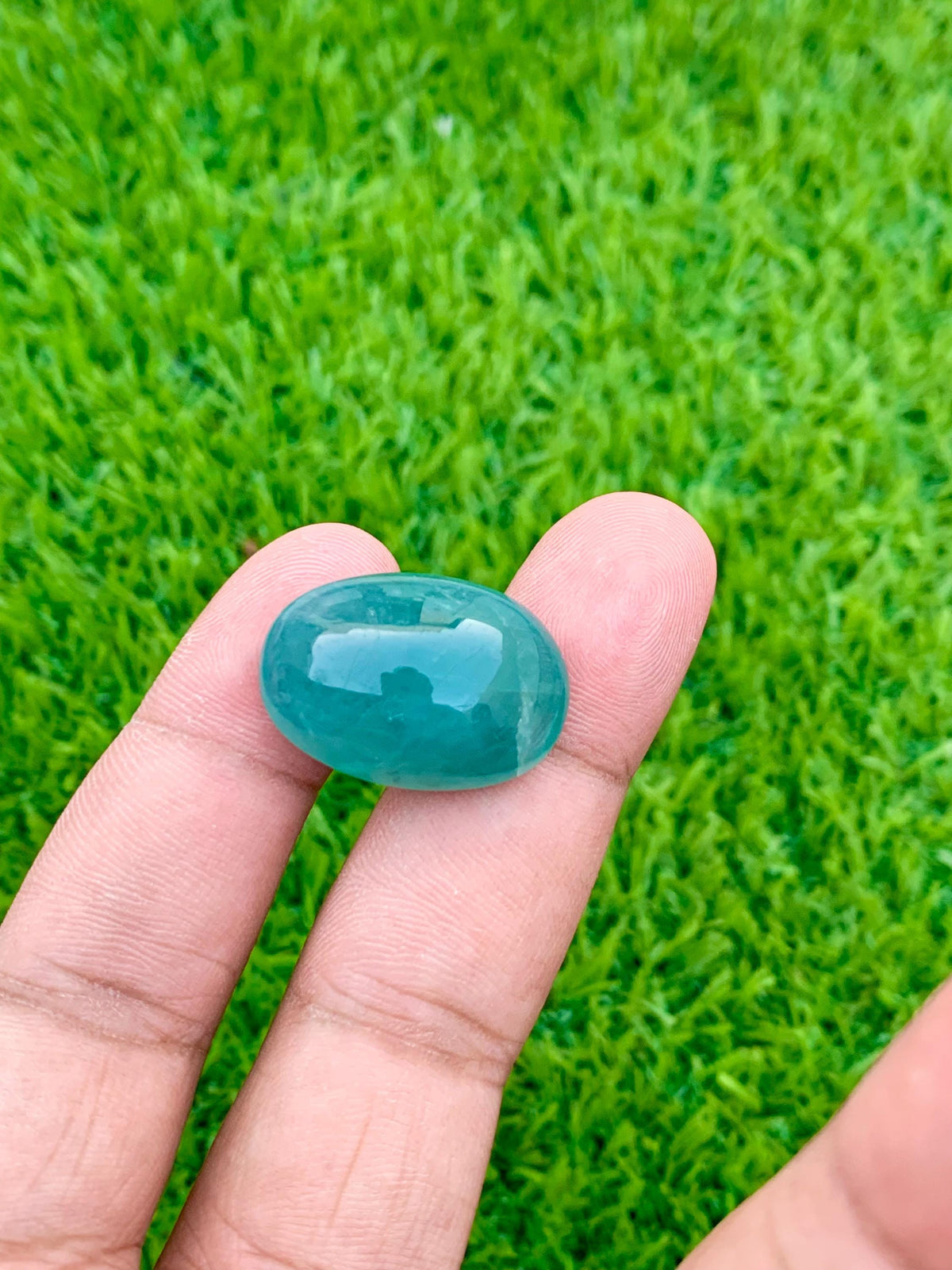 Grandidierite Gemstone Cabochon: Rare Bluish-Green Jewelry Stone, 34.40 CT