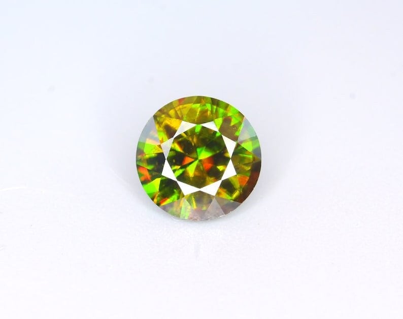 4.05 Carat Natural Chrome Sphene Gemstone: Nugget Green Loose Stone
