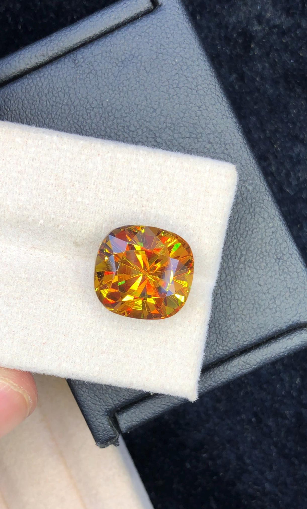 Cushion Cut Sphene Gemstone: 10.05 Carat AAA Grade Fire Stone