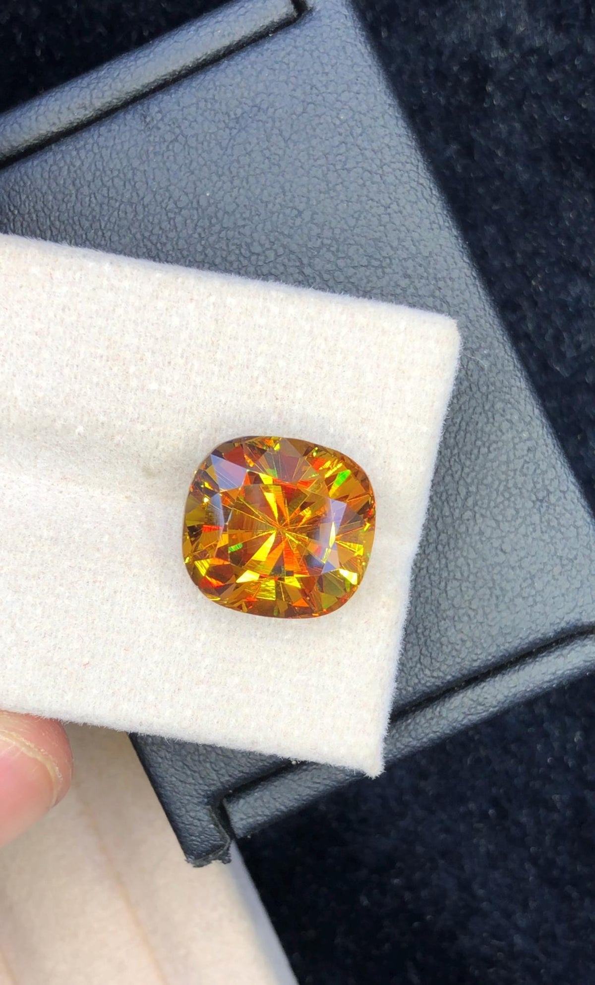Cushion Cut Sphene Gemstone: 10.05 Carat AAA Grade Fire Stone