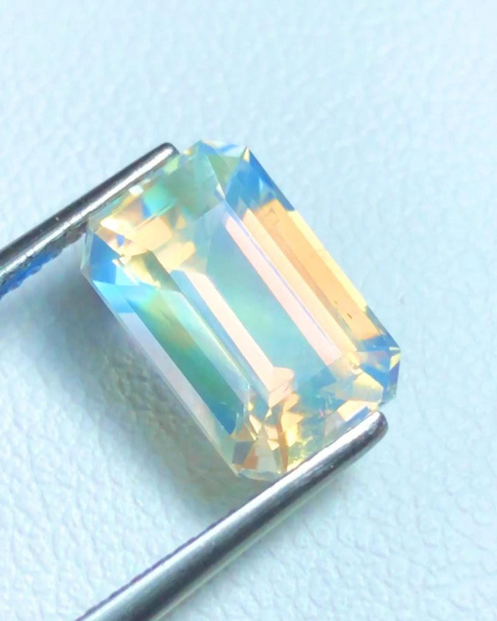 Rainbow Moonstone 3.29ct Emerald Cut Loose Gemstone – Madagascar