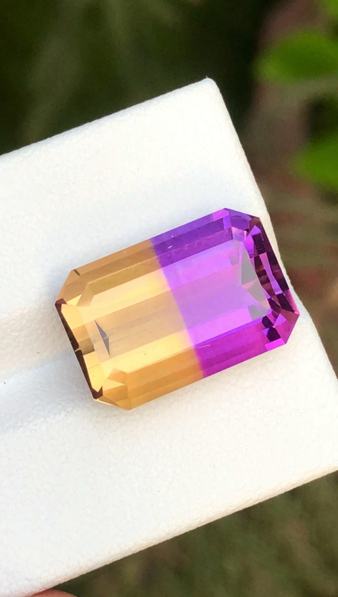 Ametrine 12.15ct Emerald Cut • Bi-Color Gemstone from Bolivia