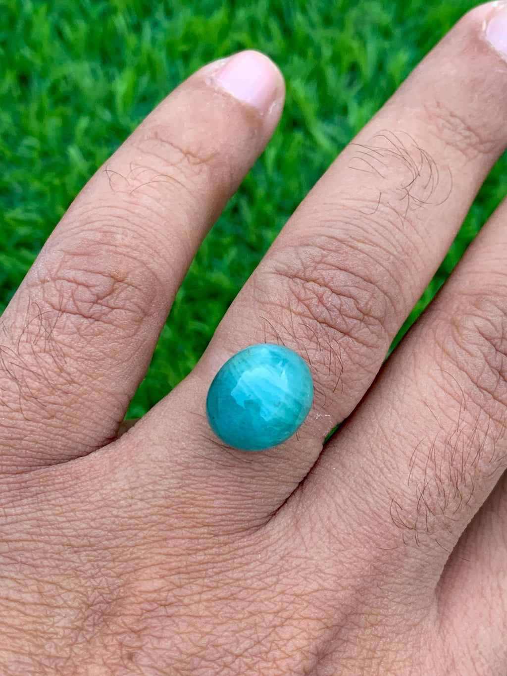 Grandidierite Cabochon: Rare Bluish-paraba colour Gemstone from Madagascar (7.25 CT