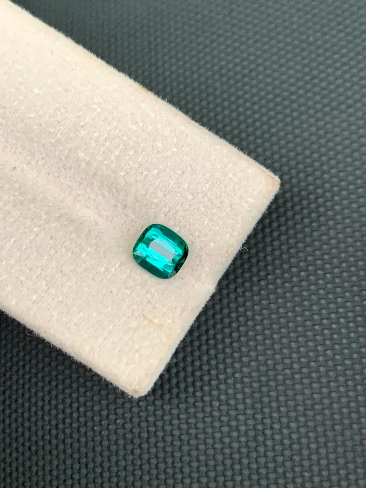 Neon Blue Lagoon Tourmaline Stone: 1.27 CT Cushion Cut Gemstone