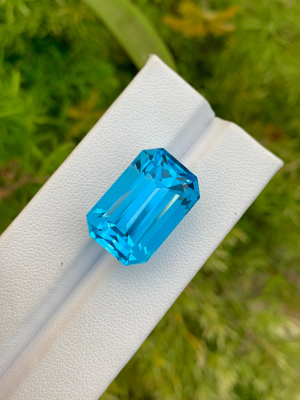Emerald Cut Swiss Blue Topaz Gemstone: December Birthstone, 34.20 CT