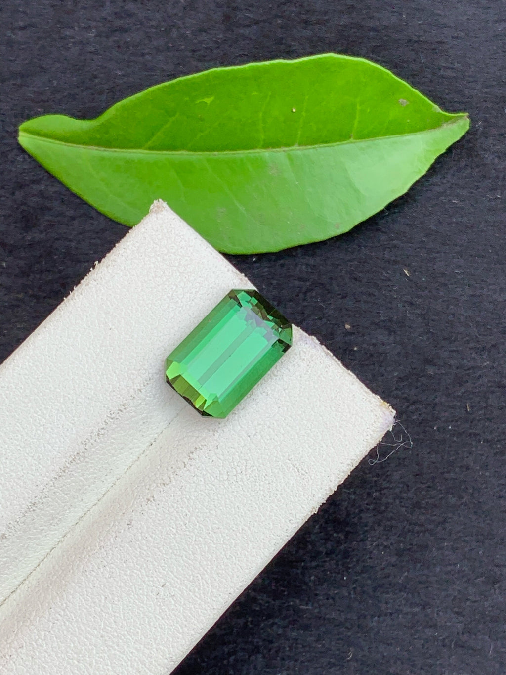 Emerald Cut Bluish Green Tourmaline Gemstone, 3.57 CT