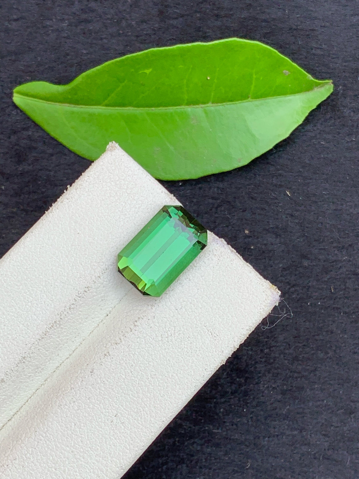 Emerald Cut Bluish Green Tourmaline Gemstone, 3.57 CT