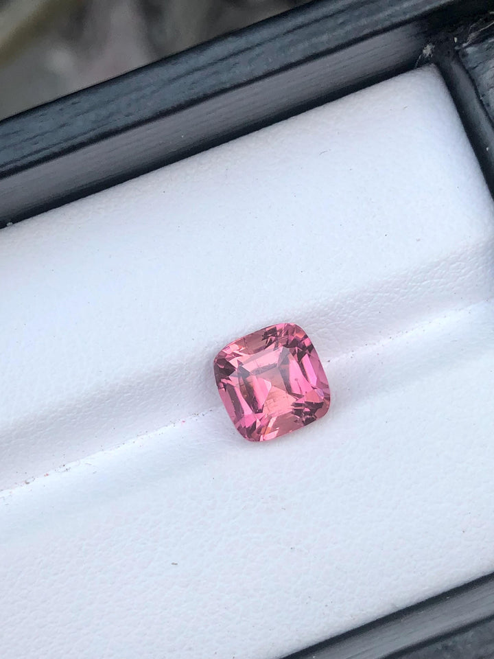 Pink Tourmaline Gemstone: 2.70 Carat Cushion Cut, October Birthstone