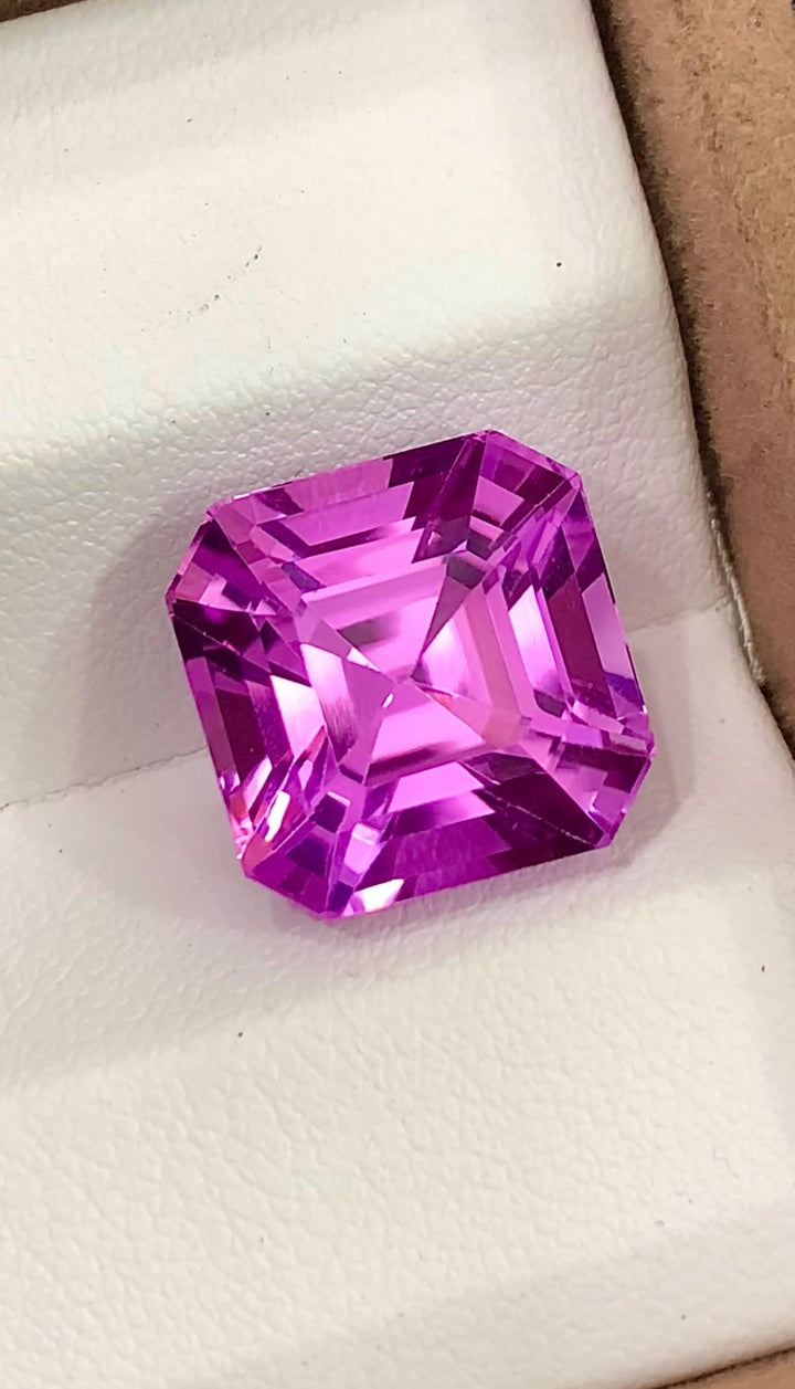 Pink Kunzite 17.65ct Asscher Cut – Precision Step Cut Gemstone from Afghanistan