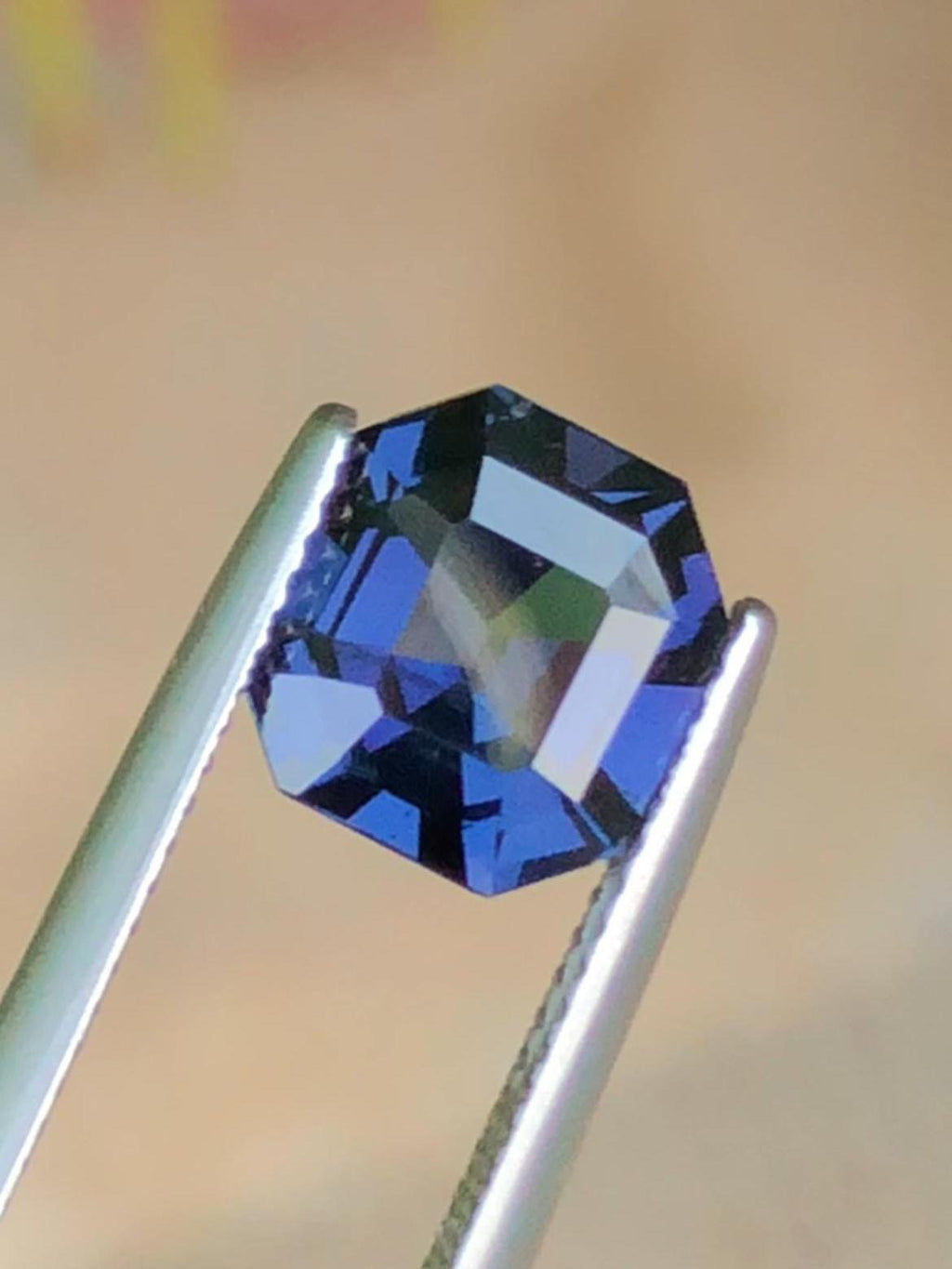Midnight Steel Blue Spinel 2.90ct Asscher Cut Madagascar