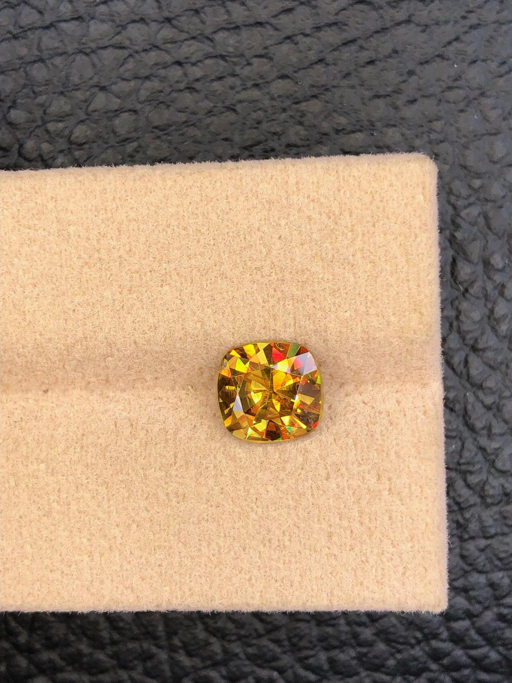 Cushion Cut Sphene Gemstone: 1.55 Carat Natural Titanite