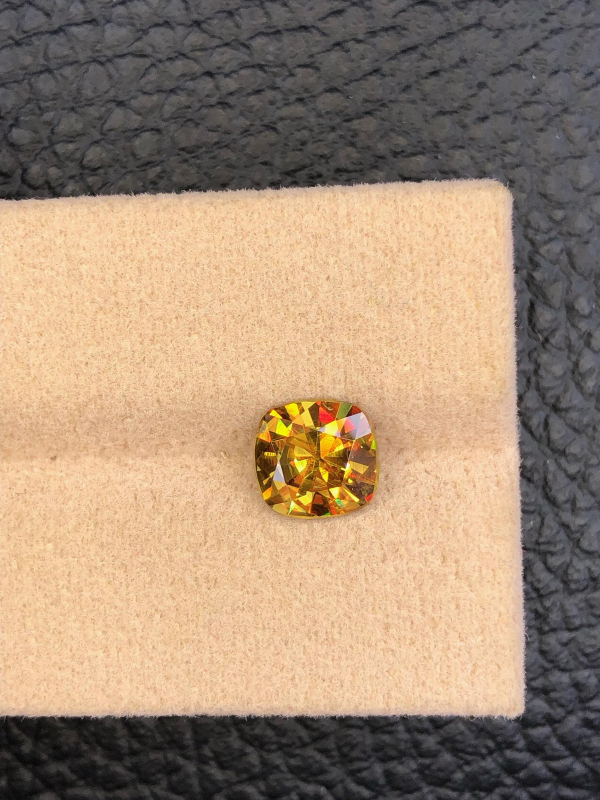 Cushion Cut Sphene Gemstone: 1.55 Carat Natural Titanite