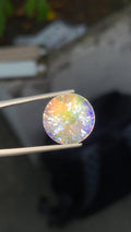 Rainbow Moonstone Gemstone: Round Faceted Stone, 12.31 CT, Madagascar Origin