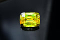 Natural Green Sphene Gemstone: Cushion Cut, 11.80 CT Loose Stone