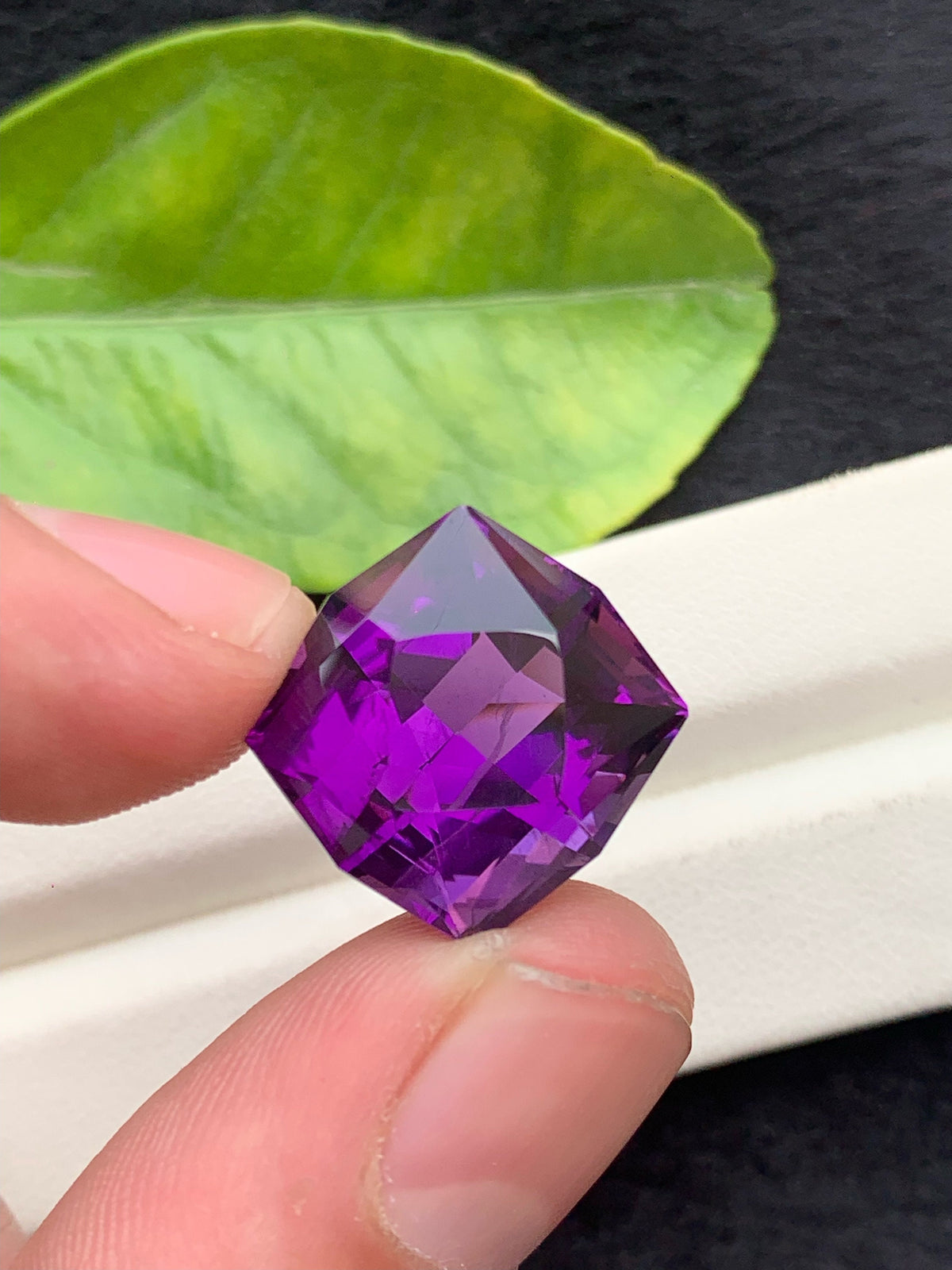 Natural Amethyst Gemstone: 24.5 Carat Cushion Cut, Jewelry Size