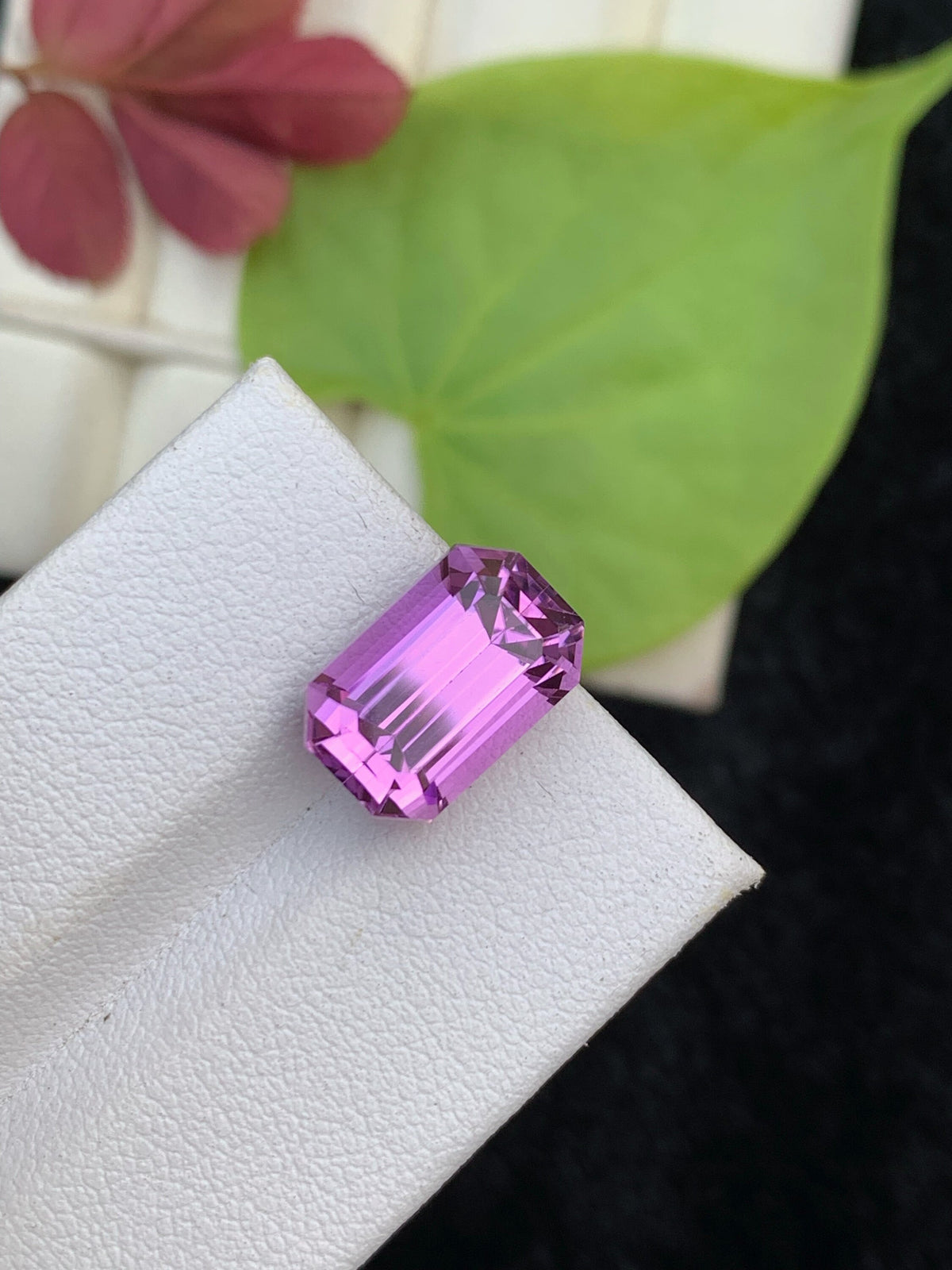 Deep Pink Kunzite Gemstone: 7.80 CT Emerald Cut Spodumene Stone