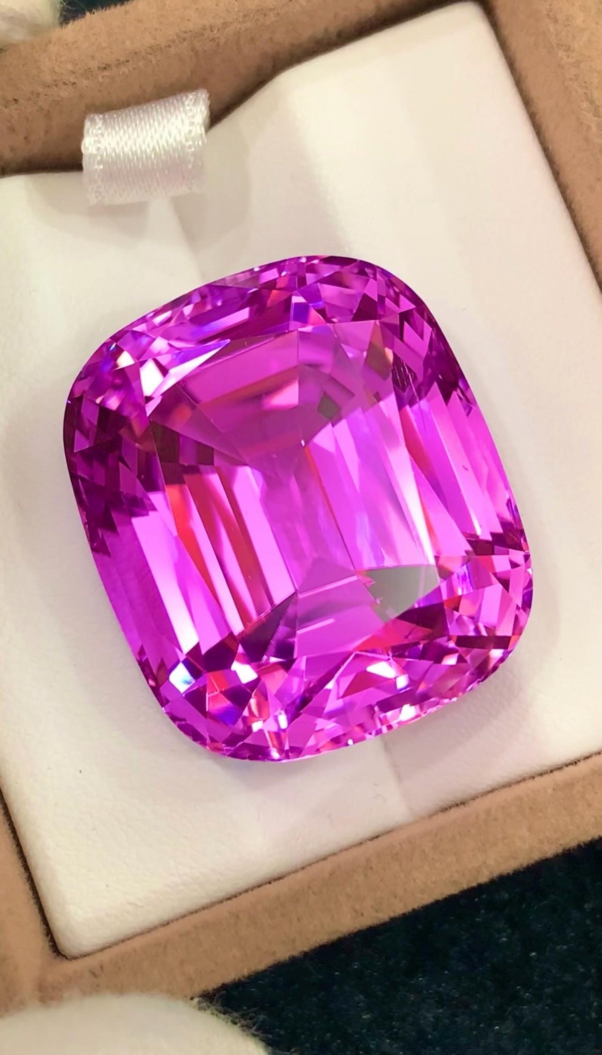 Vivid Pink Kunzite Gemstone 113.60 Carat Cushion Cut From Afghanistan