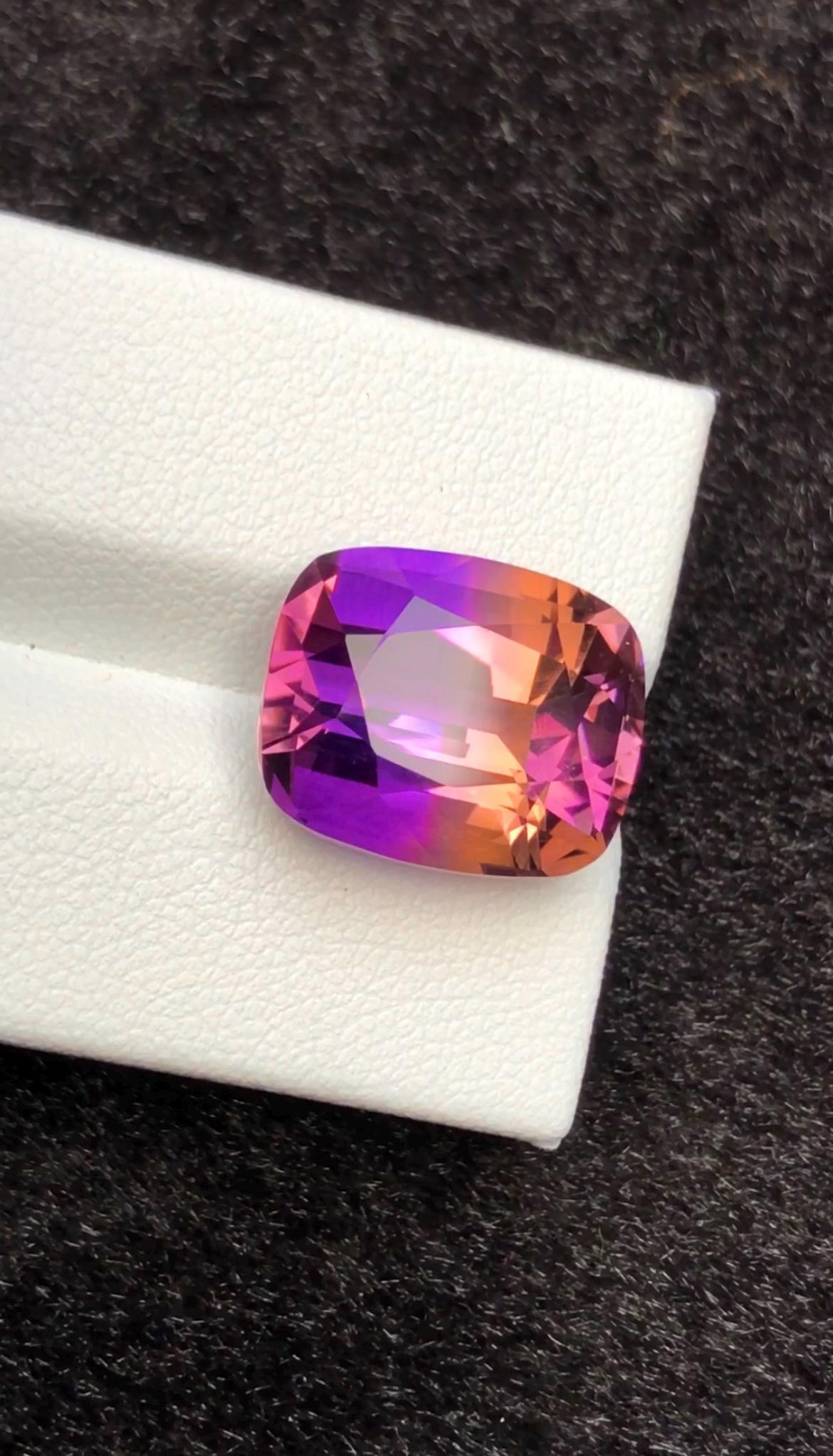 Bi-Color Ametrine 11.75 ct Cushion Cut – Gemstone from Brazil