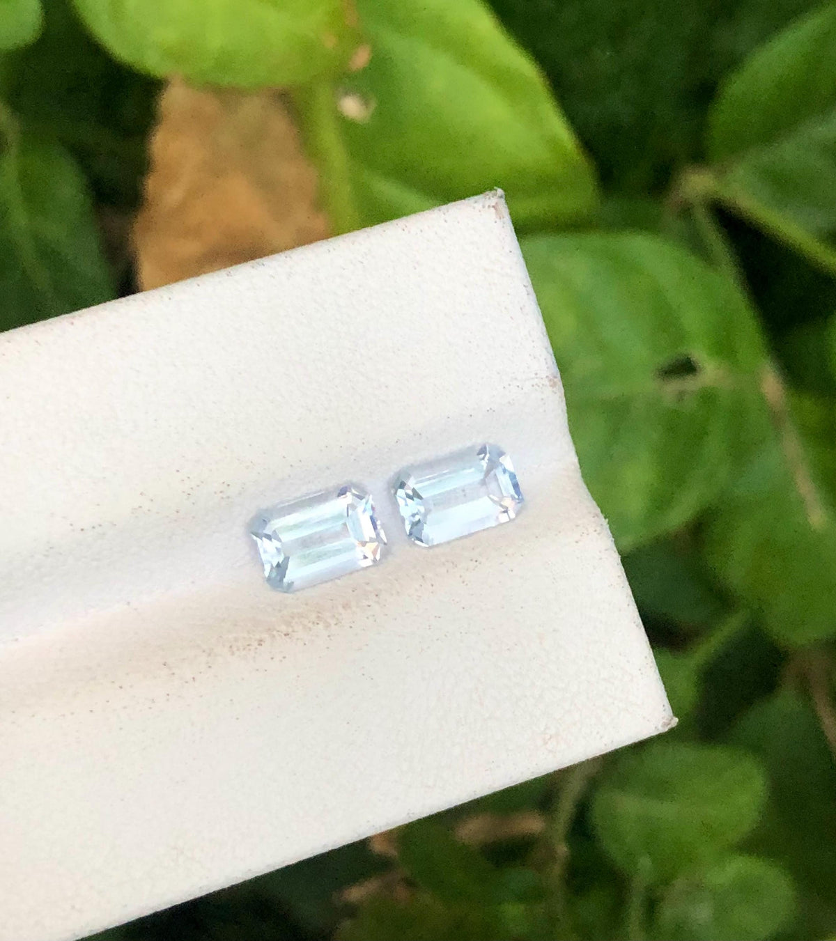 Santa Maria Blue Aquamarine Gemstone Pair: Emerald Cut, 1.75 CT