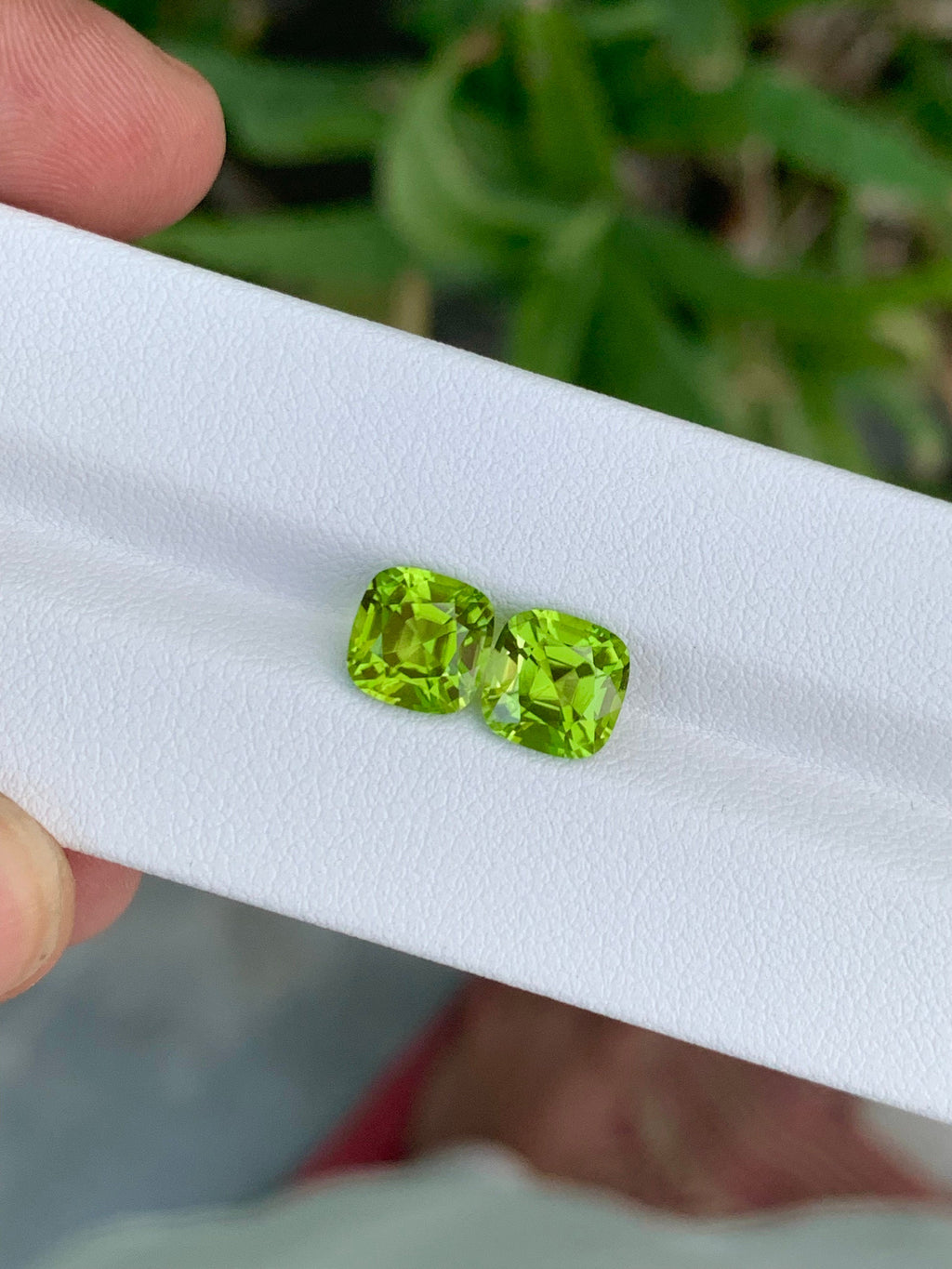 Cushion Cut Peridot Gemstone Pair: August Birthstone, 5.00 CT