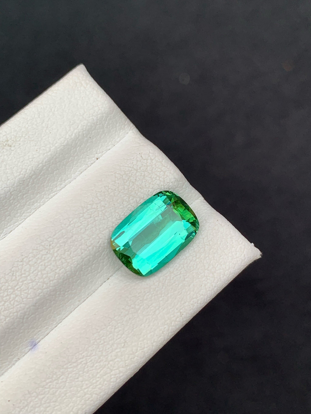 Natural Green Tourmaline Gemstone: Cushion Cut, Afghanistan Origin (11x7x4 MM)