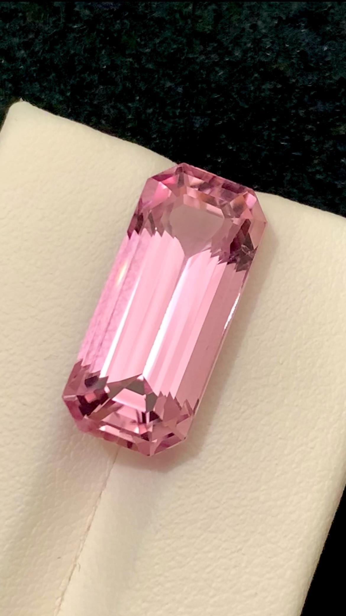 Pink Kunzite 14.80 Carat Elongated Emerald Cut Gemstone from Nuristan Afghanistan