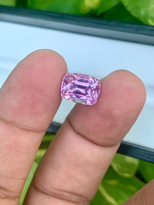 Baby Pink Kunzite Gemstone: 4.10 CT Cushion Cut Spodumene