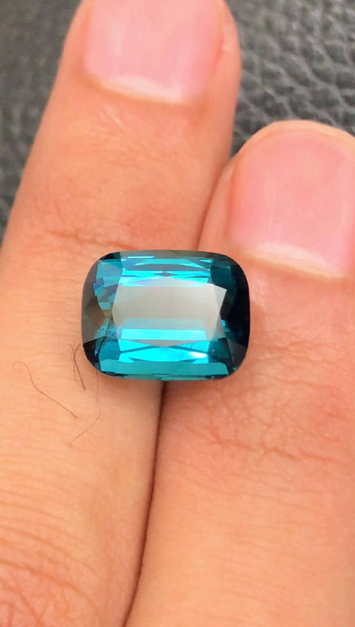 Natural Blue Tourmaline Cushion Cut – 6.30 Carat from Afghanistan Facated tourmaline gemstone