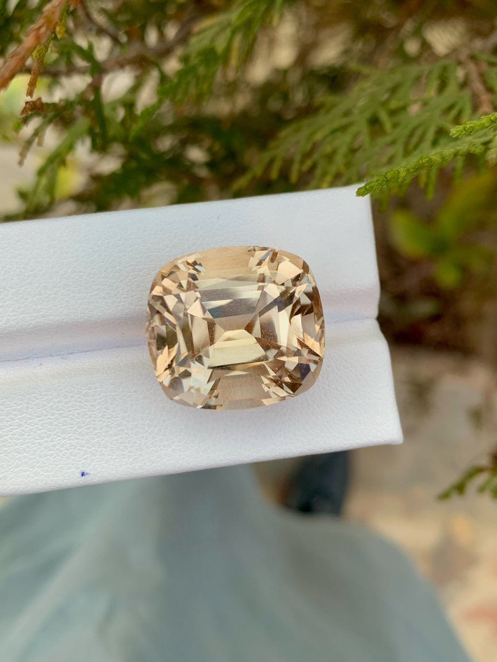 Unheated Yellow Topaz Gemstone: 44.40 CT Faceted Cushion Cut