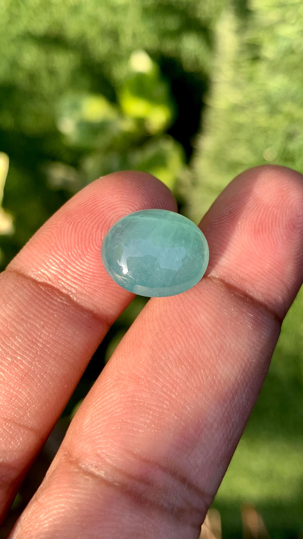 Grandidierite Gemstone Cabochon: Bluish Green, Rare Madagascar Stone, 7.40 Carats
