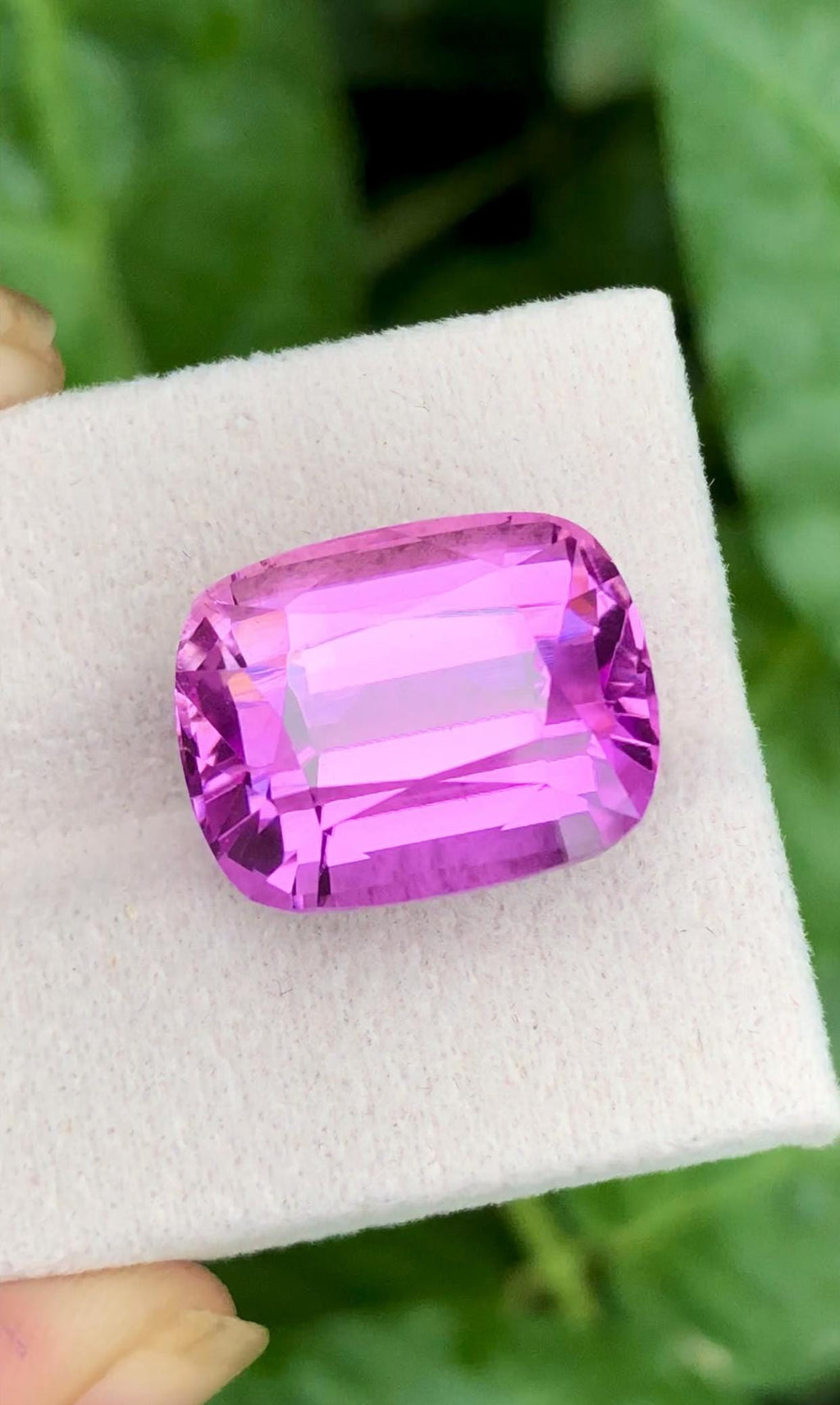 Certified Kunzite 20.50ct Cushion Cut Gem – Vivid Pink Color, Fine Afghan Gemstone