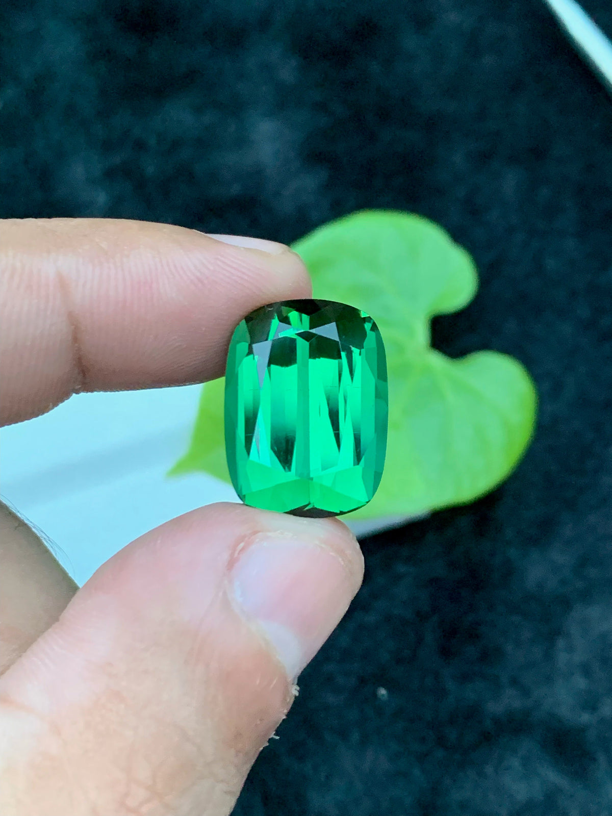 Green Tourmaline Gemstone: 17.75CT Faceted Cushion Cut, Afghanistan Origin
