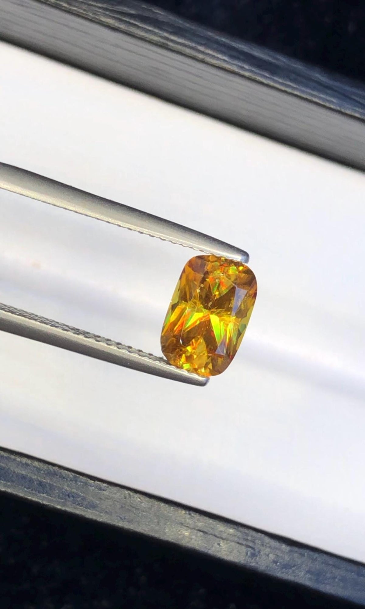 Natural Sphene Gemstone: 2.15 ct Greenish Yellow Cushion Cut