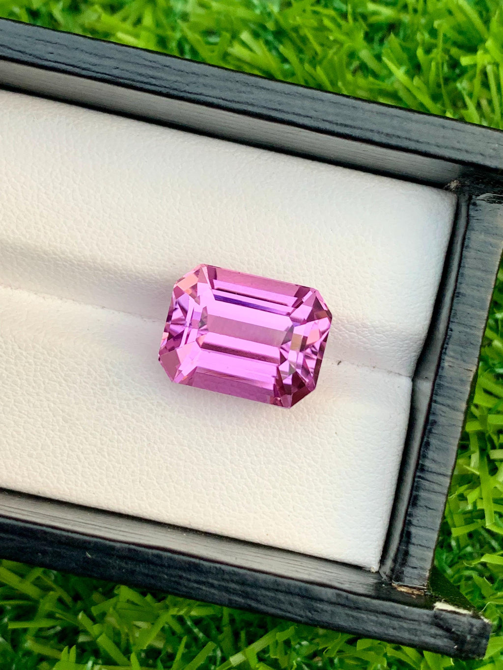 Vivid Pink Kunzite Gemstone: 13.80 Carat Emerald Cut, Afghanistan
