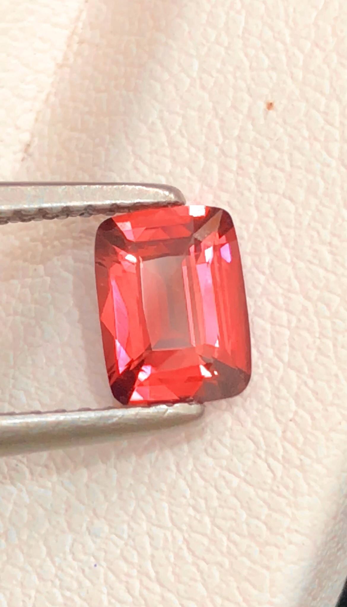 Vivid Padparadscha Sapphire 1.09 ct Cushion Cut , Certified Vivid Orange-Pink