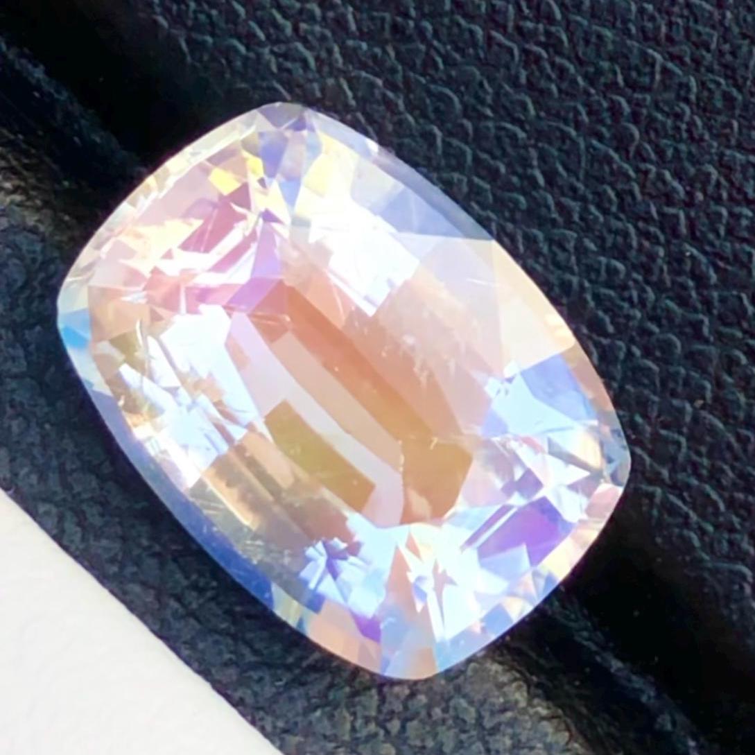 Rainbow Moonstone 5.50 Carat Cushion Cut 13x9mm Gemstone from Madagascar