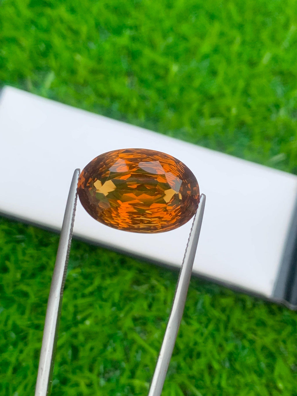 Natural Citrine Gemstone: Orange Cushion Cut, November Birthstone (14.20 Carat)