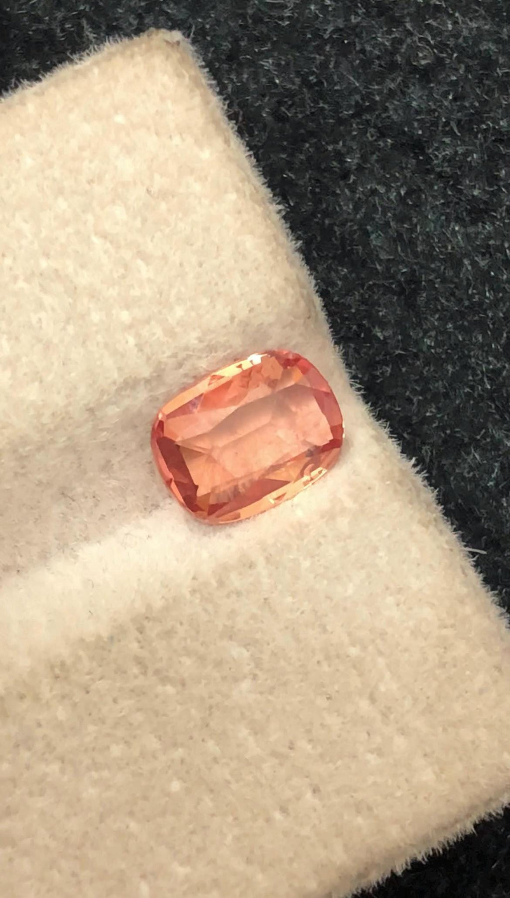 Padparadscha Sapphire 1.09 ct Cushion Cut , Madagascar , Certified Orange-Pink