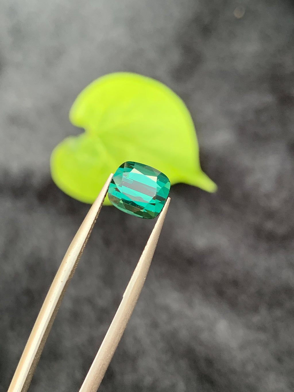 2.55 CT Bluish Green Tourmaline Gemstone: Cushion Cut, Afghanistan