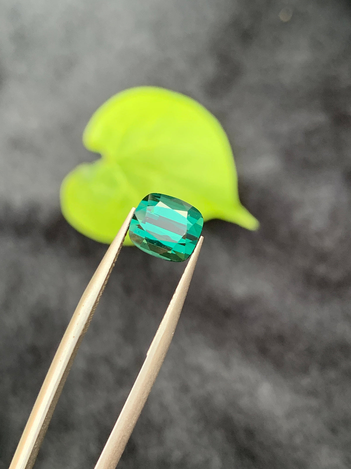 2.55 CT Bluish Green Tourmaline Gemstone: Cushion Cut, Afghanistan
